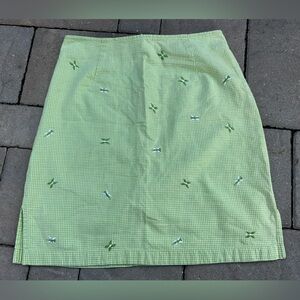 Vintage 90s 00s Fiorlini Green Gingham Women's Skort